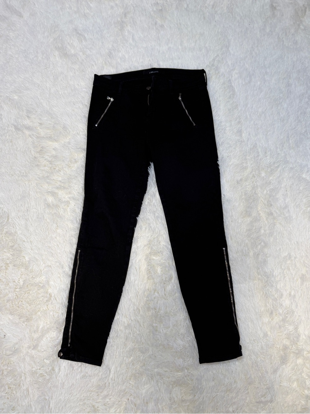 J Brand Black Skinny Jeans with Zipper Details
